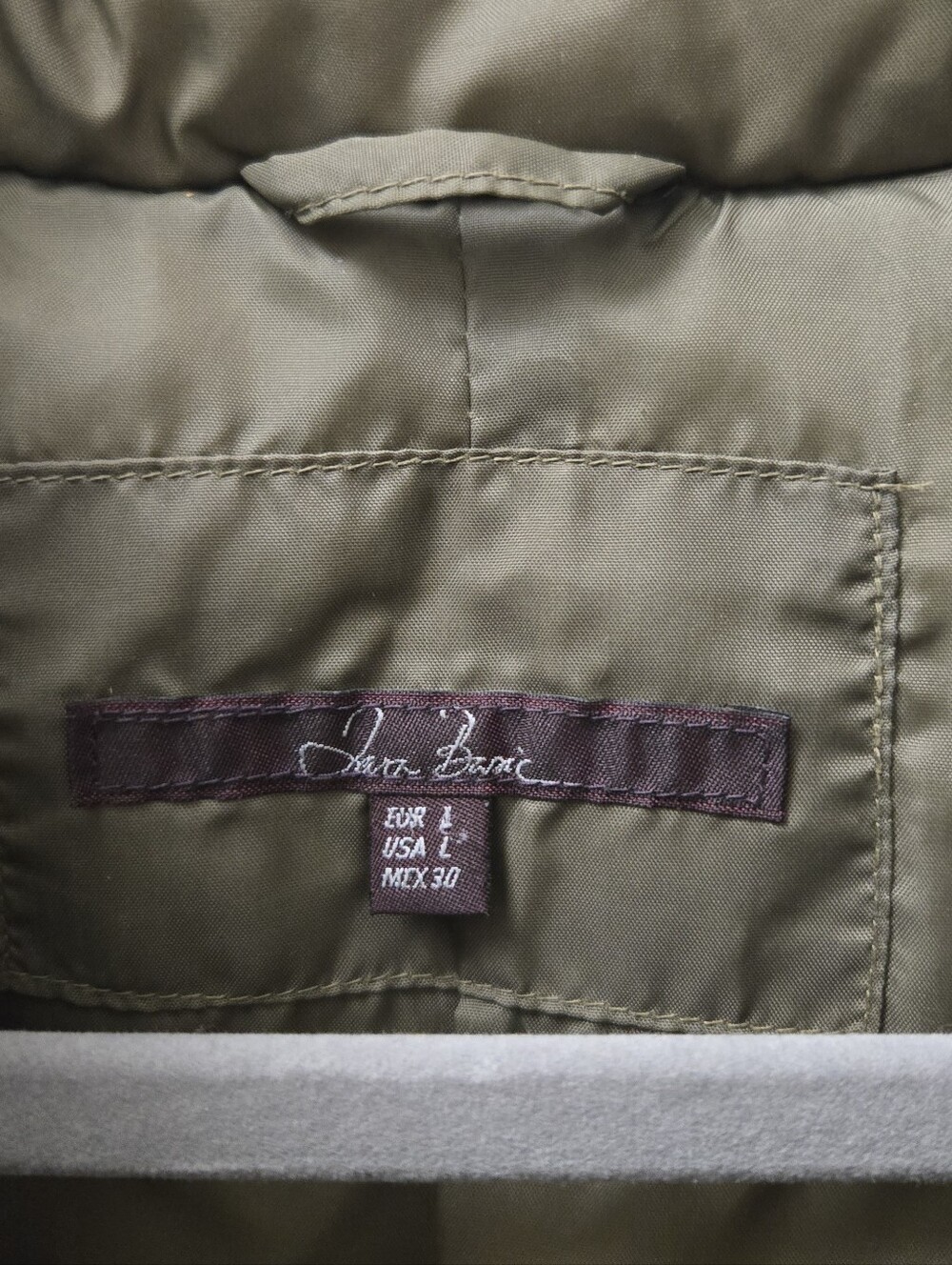 ZARA BASIC Olive Green Quilted Down Puffer Jacket Coat Warm Winter L - Picture 2 of 6